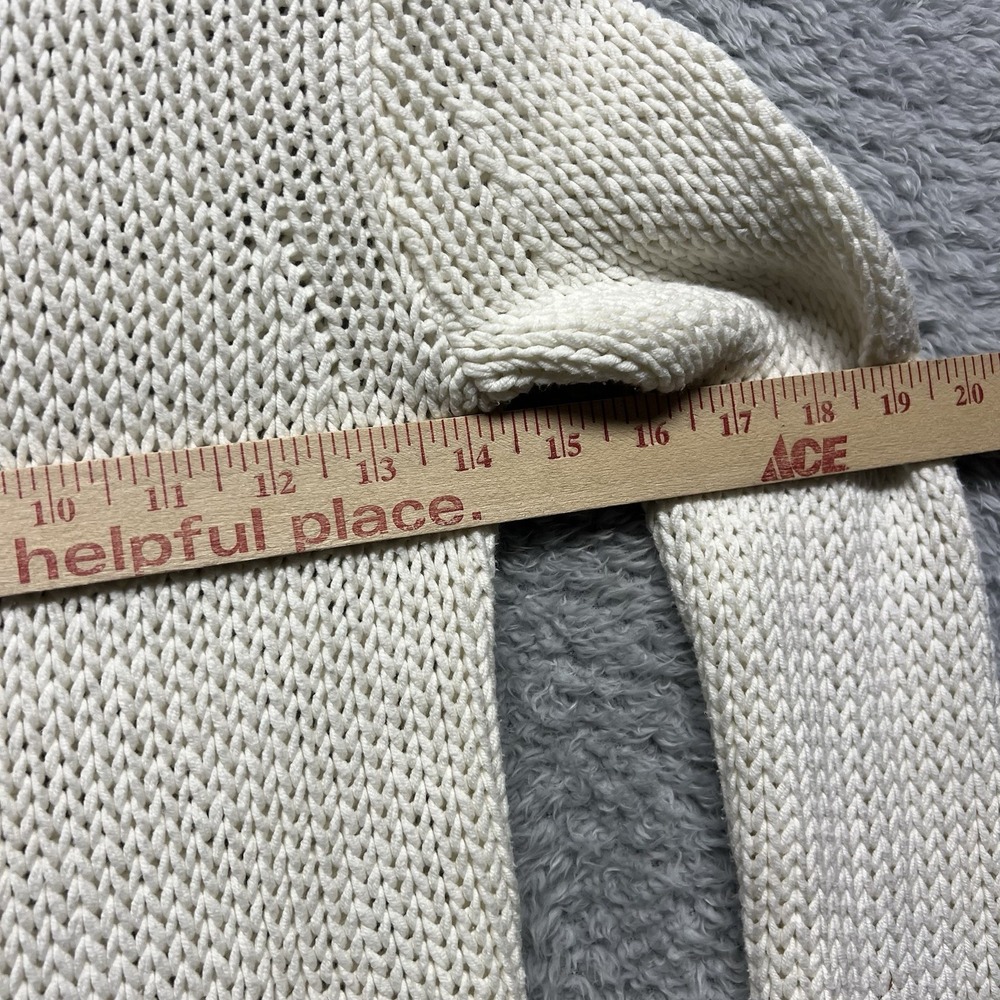 J Crew Sweater Cardigan Womens XS Cream White Chunky Button Up Shawl Collar - Picture 8 of 10